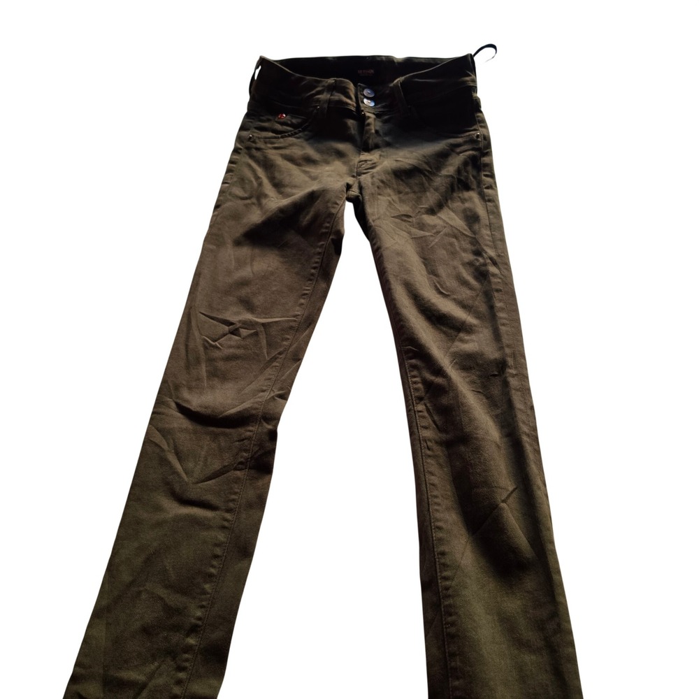Hudson Collin Midrise Skinny Jeans Olive Green Size 25 WM422DIY FER2 Made in USA